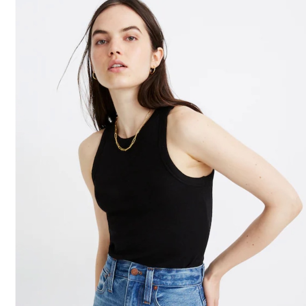 Madewell Black Ribbed Tank Top